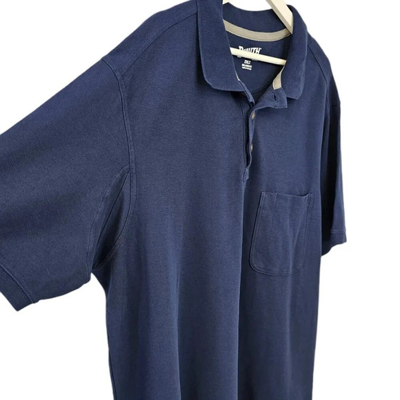 Duluth Trading Mens Relaxed Fit Size 2XLT Collared Polo Short Sleeve Shirt Blue - Picture 4 of 7